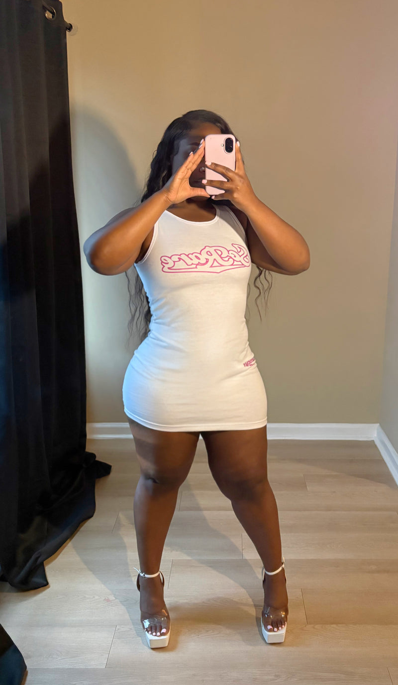 SoRare Signature Mini Tank Dress - White
