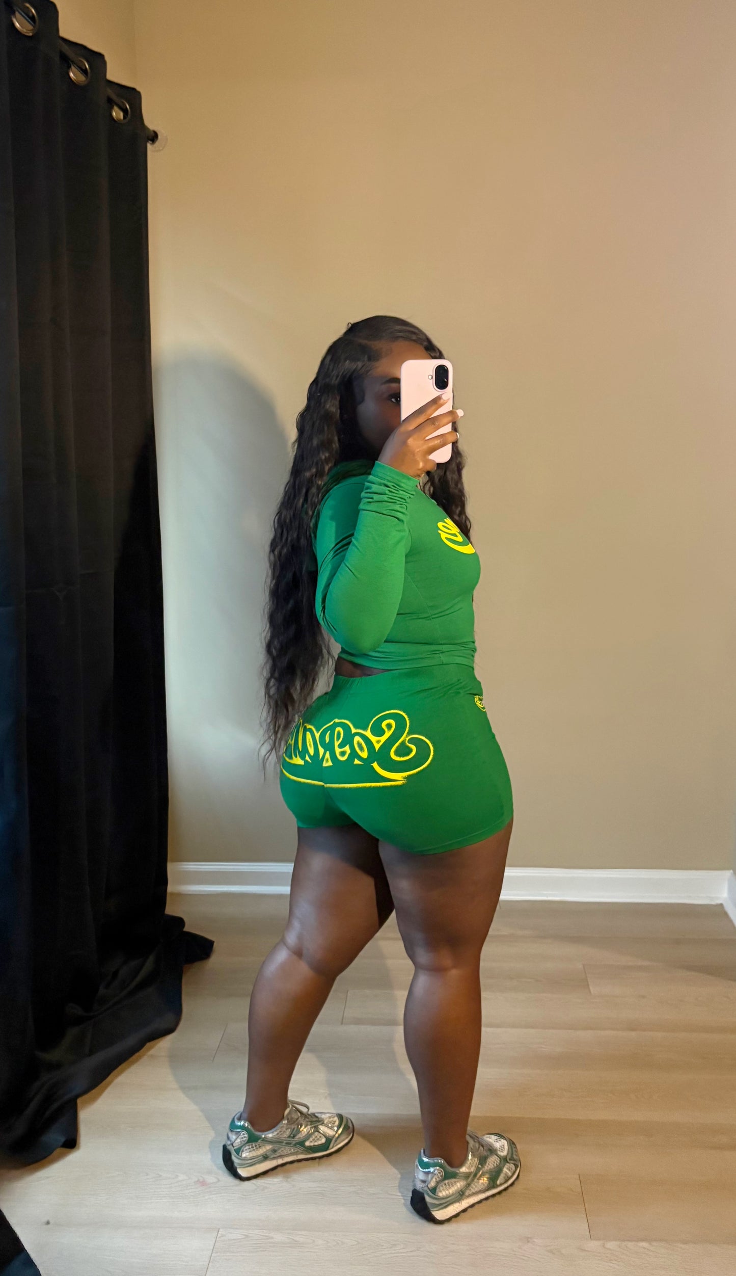 SoRare Signature Zip-Up Short Set - Green/Yellow