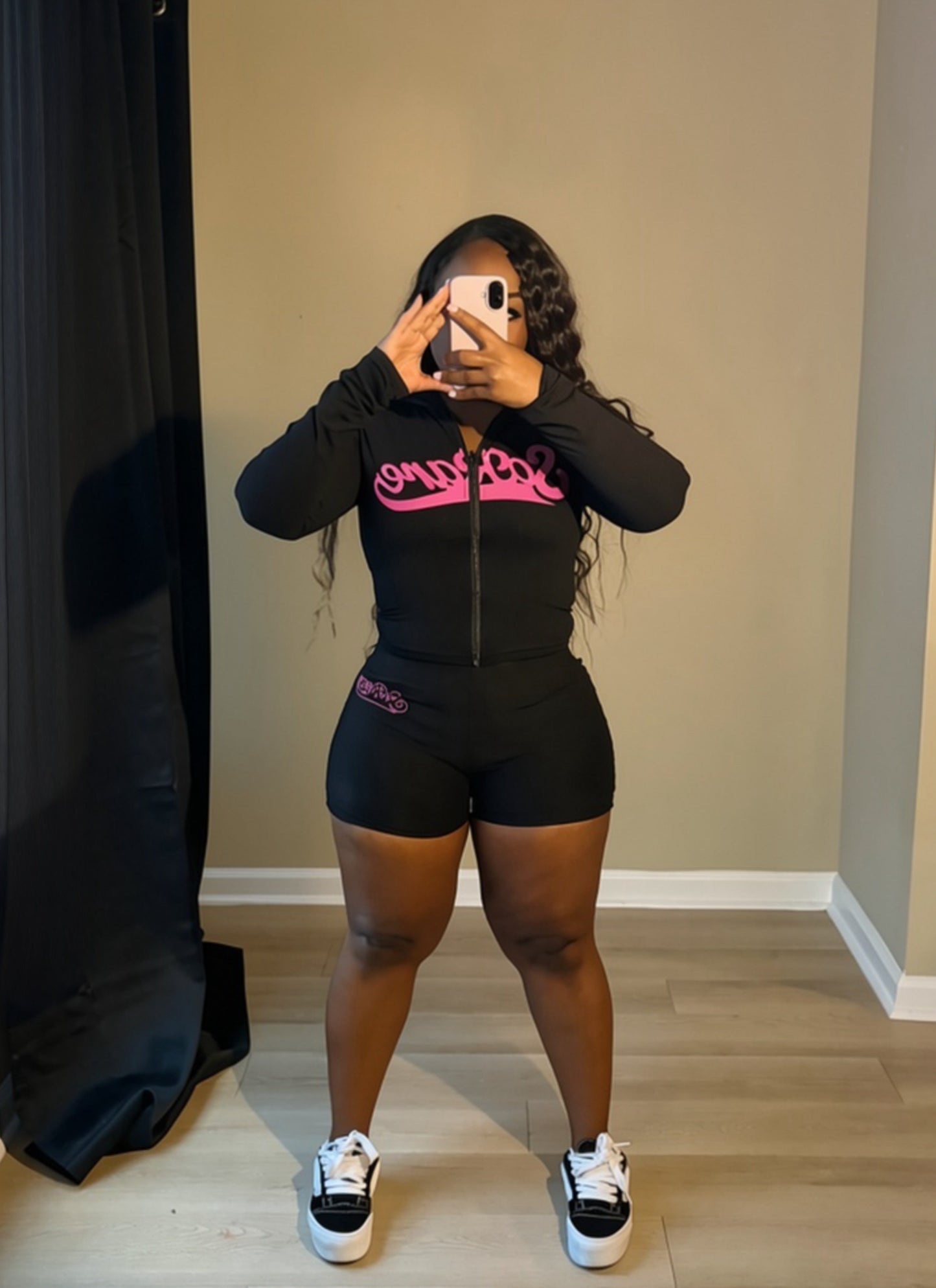 SoRare Signature Zip-Up Short Set - Black